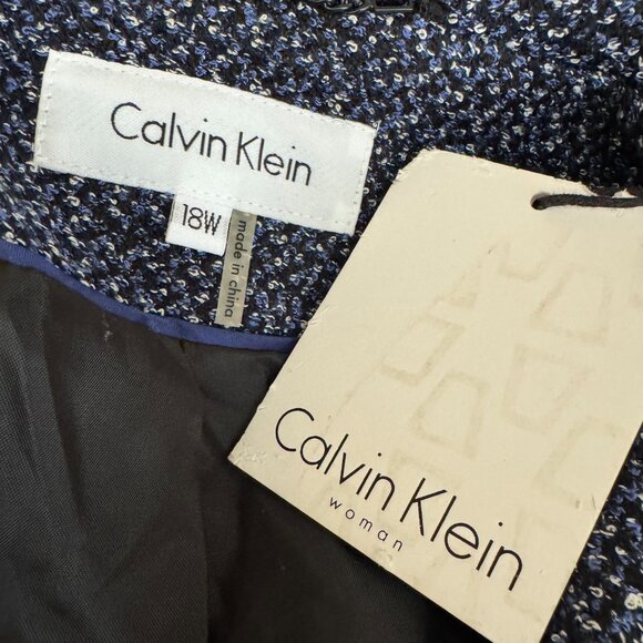 NWT Calvin Klein Blue Iris Double Breasted Short Jacket 18W - Picture 10 of 10